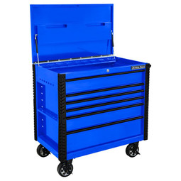 Extreme Tools EX Series 41" 6 Drawer Tool Cart with Bumpers - Blue w/Black Drawer Pulls Extreme Tools EX Series 41" 6 Drawer Tool Cart with Bumpers - Blue w/Black Drawer Pulls