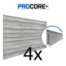 Proslat 8 ft. x 4 ft. PROCORE+ PVC Slatwall ( Pack) 128 sq ft - Gray Wood Proslat 8 ft. x 4 ft. PROCORE+ PVC Slatwall ( Pack) 128 sq ft - Gray Wood