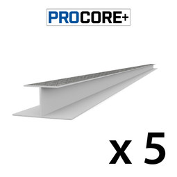 Proslat 8 ft. PROCORE+ PVC H-Trim Pack - Gray Wood (5-Pack)