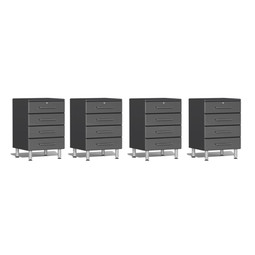 Ulti-MATE Garage 2.0 Series Grey Metallic 4-Piece 4-Drawer Base Cabinet Set Ulti-MATE Garage 2.0 Series Grey Metallic 4-Piece 4-Drawer Base Cabinet Set