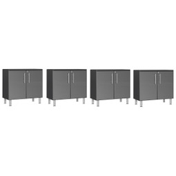 Ulti-MATE Garage 2.0 Series Grey Metallic 4-Piece Oversized 2-Door Base Cabinet Set Ulti-MATE Garage 2.0 Series Grey Metallic 4-Piece Oversized 2-Door Base Cabinet Set