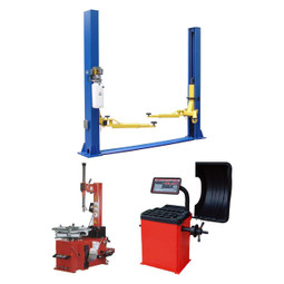 Tuxedo TP9KFX 9,000 lb 2 Post Lift, TC-530 Tire Changer, WB-953 Wheel Balancer Combo Package Tuxedo TP9KFX 9,000 lb 2 Post Lift, TC-530 Tire Changer, WB-953 Wheel Balancer Combo Package