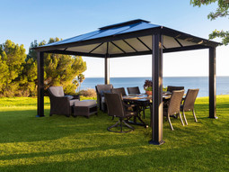 Paragon Outdoor Santa Monica 12x16 Hard Top Gazebo with Mosquito Netting Paragon Outdoor Santa Monica 12x16 Hard Top Gazebo with Mosquito Netting