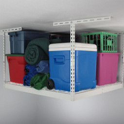 SafeRacks 4' x 4' Overhead Storage Rack 24" - 45" Drop - White SafeRacks 4' x 4' Overhead Storage Rack 24" - 45" Drop - White