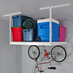 SafeRacks 4' x 4' Overhead Storage Rack 24" - 45" Drop - White SafeRacks 4' x 4' Overhead Storage Rack 24" - 45" Drop - White