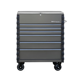 Montezuma Pro Series 36" Mechanics Cart - Metallic Gray w/Blue trim Montezuma Pro Series 36" Mechanics Cart - Metallic Gray w/Blue trim