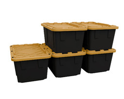 SafeRacks 27 Gallon Storage Bins (Set of 5) - Yellow
