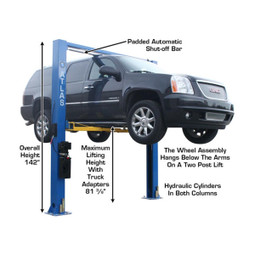 Atlas 9OHSC Overhead 9,000 lb. Capacity 2-Post Lift