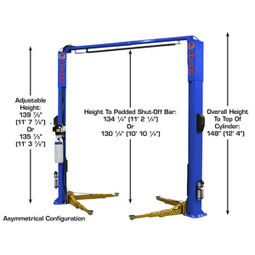 Atlas Platinum PVL10 ALI Certified 10,000 lb. Capacity 2-Post Lift