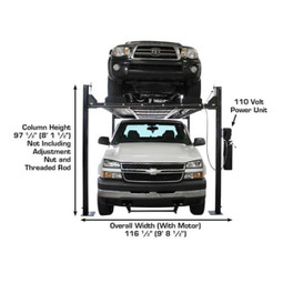 Atlas Garage PRO8000EXT-L Extra Tall/Extra Long Portable Hobbyist 8,000 lb. Capacity 4-Post Lift