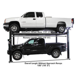 Atlas Garage PRO8000EXT-L Extra Tall/Extra Long Portable Hobbyist 8,000 lb. Capacity 4-Post Lift