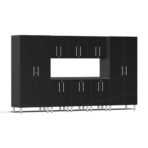 Ulti-MATE Garage 2.0 Series Black Metallic 9 PC Kit with Worktop