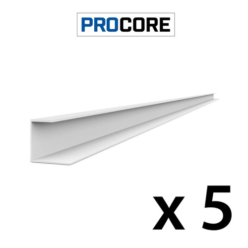 Proslat 8 ft. PROCORE PVC J Trim Pack (5-Pack) - White