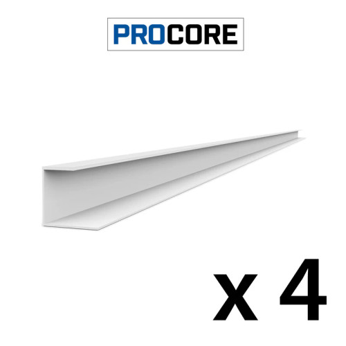 Proslat 8 ft. PROCORE PVC J Trim Pack (4-Pack) - White