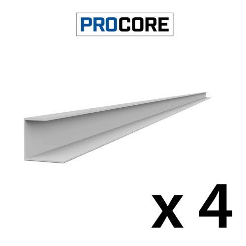 Proslat 8 ft. PROCORE PVC J Trim Pack (4-Pack) - Gray