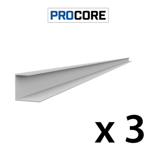 Proslat 8 ft. PROCORE PVC J Trim Pack (3-Pack) - Gray