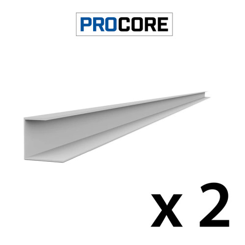 Proslat 8 ft. PROCORE PVC J Trim Pack (2-Pack) - Gray
