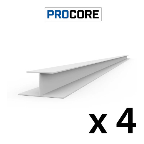 Proslat 8 ft. PROCORE PVC H Trim Pack (4-Pack) - White
