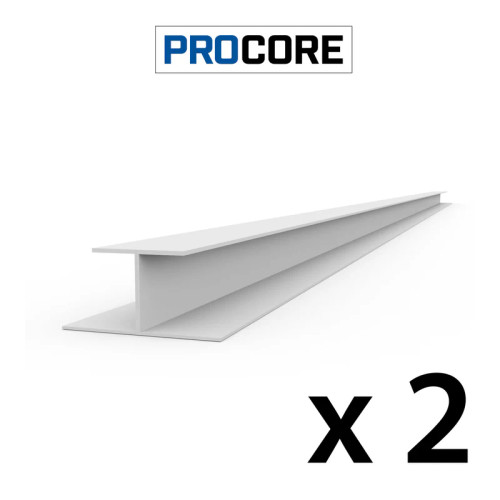 Proslat 8 ft. PROCORE PVC H Trim Pack (2-Pack) - White