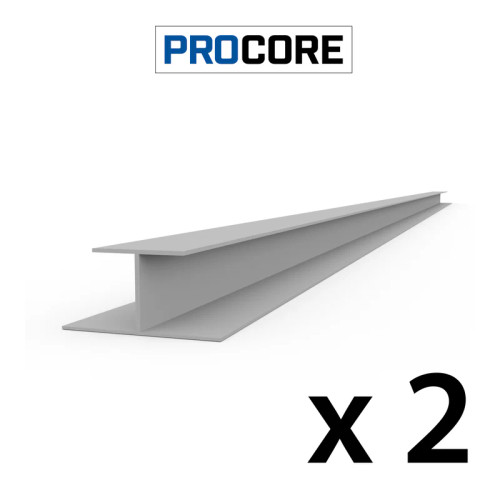 Proslat 8 ft. PROCORE PVC H Trim Pack (2-Pack) - Gray