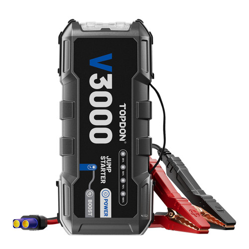 Topdon V3000 - 3000 Peak Amp Battery Jump Starter, Power Bank, & Flashlight