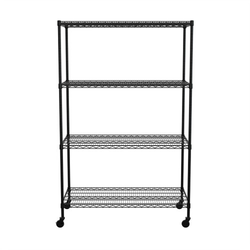 SafeRacks 72"H x 48"W x 24"D 4-Tier NSF Wire Shelving - Black