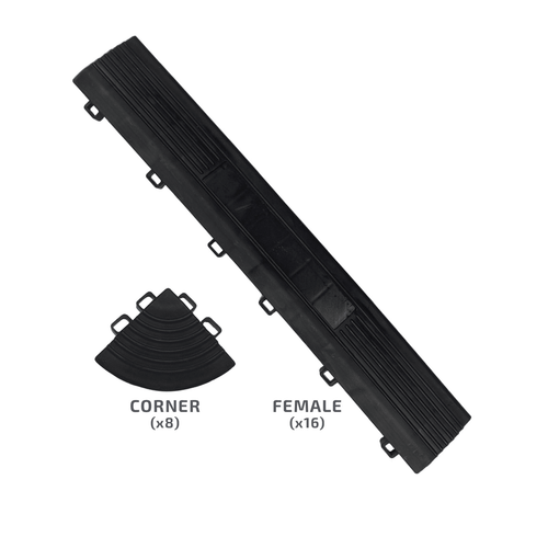 SafeRacks Female Edge and Corner Kit - Black