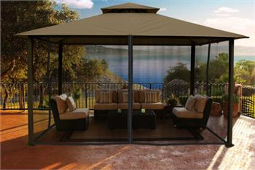 Paragon Outdoor Kingsbury 11x14 Gazebo with Sand Top & Mosquito Netting