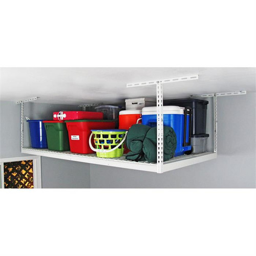 SafeRacks 4' x 8' Overhead Storage Rack 12"- 21" Drop - White