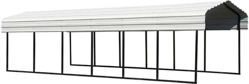 Arrow Steel Carport 10 x 29 x 7 ft. Galvanized Eggshell