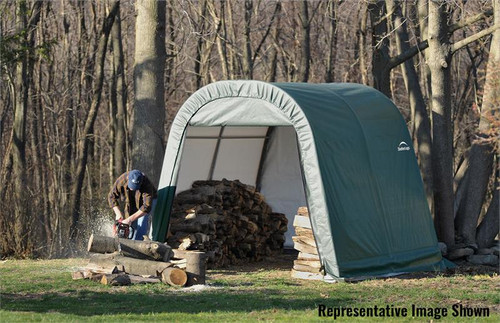 ShelterLogic ShelterCoat 11 x 12 x 10 ft. Wind/Snow Rated Garage Round Green Cover