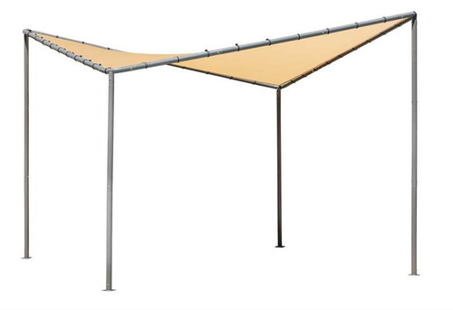 ShelterLogic 10x10 Del Ray Gazebo Canopy Charcoal Frame Tan Cover