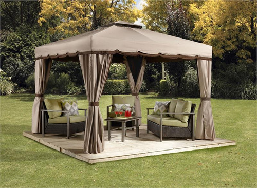 Sojag Roma 10x12 Soft Top Gazebo with Mosquito Netting, Privacy Curtains