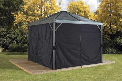 Sojag Curtains for Sanibel 10 x 10 ft Black - Gazebo Not Included