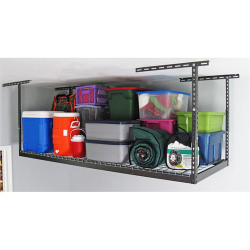 SafeRacks 3' x 8' Overhead Storage Rack 24" - 45" Drop - Hammertone