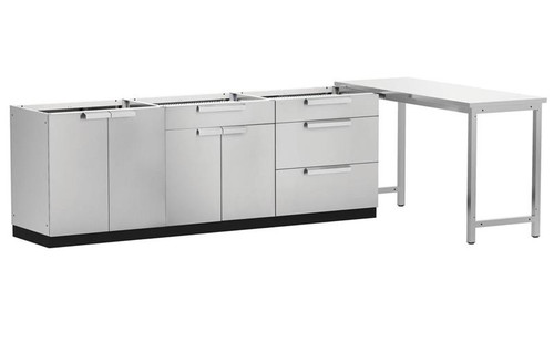 NewAge Stainless Steel 184"W x 24"D Outdoor Kitchen Set