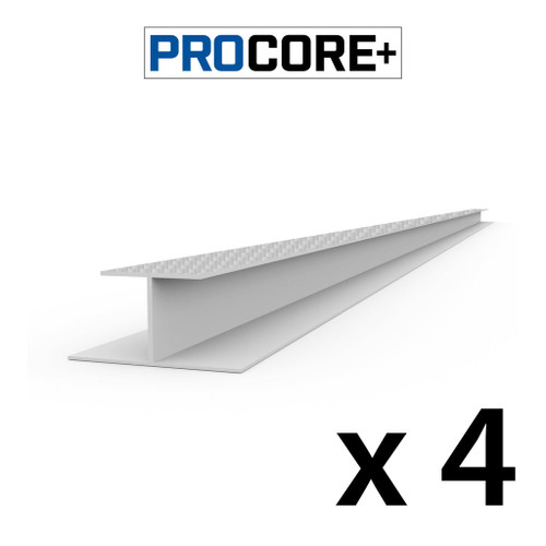 Proslat 8 ft. PROCORE+ Silver Gray PVC H-Trim Pack (4-Pack)