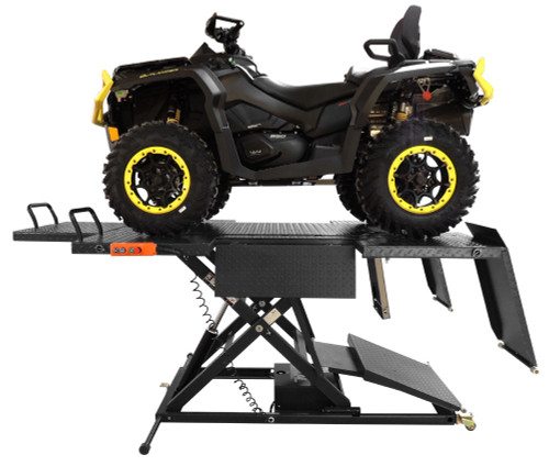 iDEAL U-2200IEH-XR-BLK Elec-Hydra UTV Lift w/Integrated Motor & Retractable Ramp - Black Edition