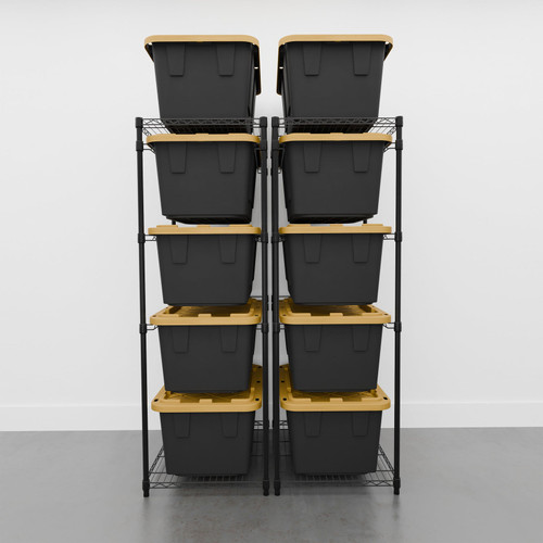SafeRacks Storage Bin Rack (2-Pack) - Black
