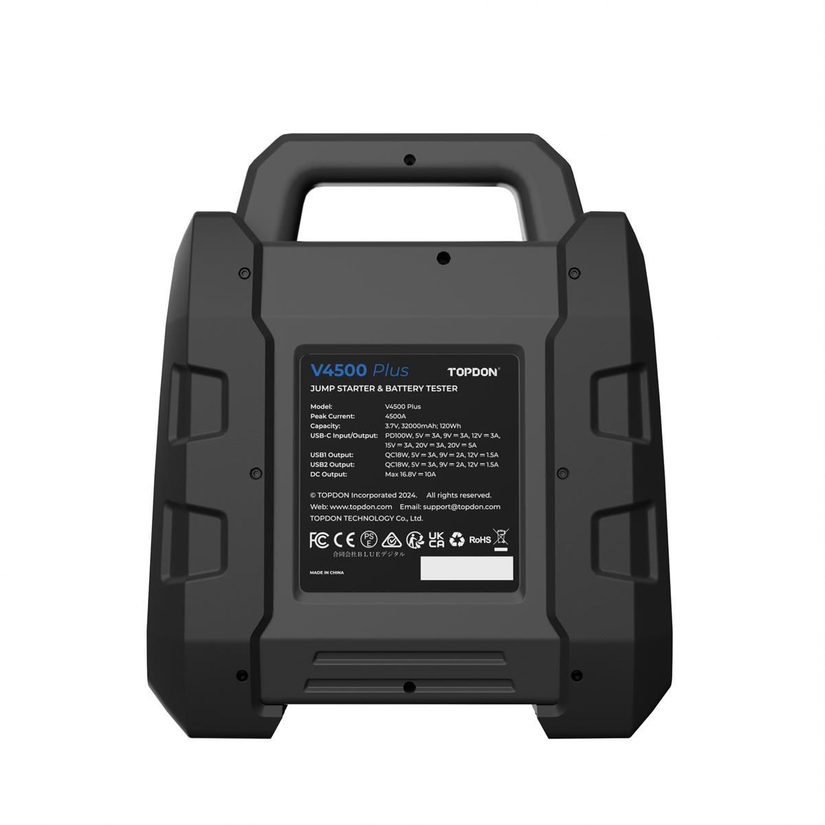 Topdon V4500 PLUS - 2-in-1 4500 Peak Amp Jump Starter & Battery