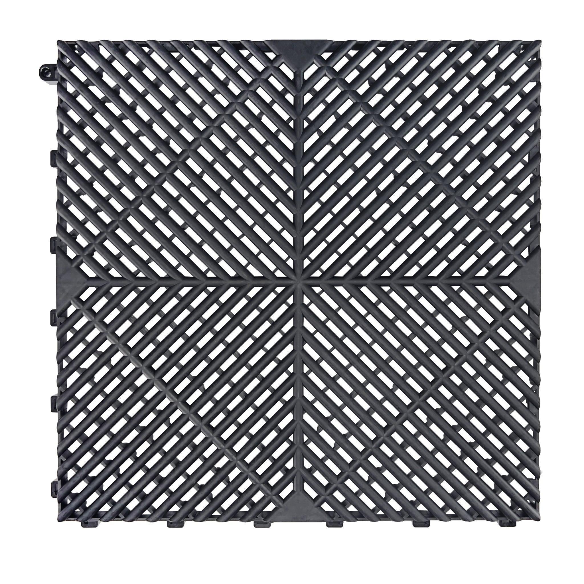 FB　NO　GOTOKU!?BLACK　ダムグッドGarage SafeRacks Garage Floor Tiles (48-Pack) - Black