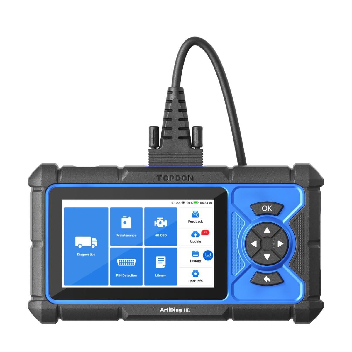 Topdon ArtiDiag HD - 5-inch Heavy-Duty Scan Tool w/ Service Functions