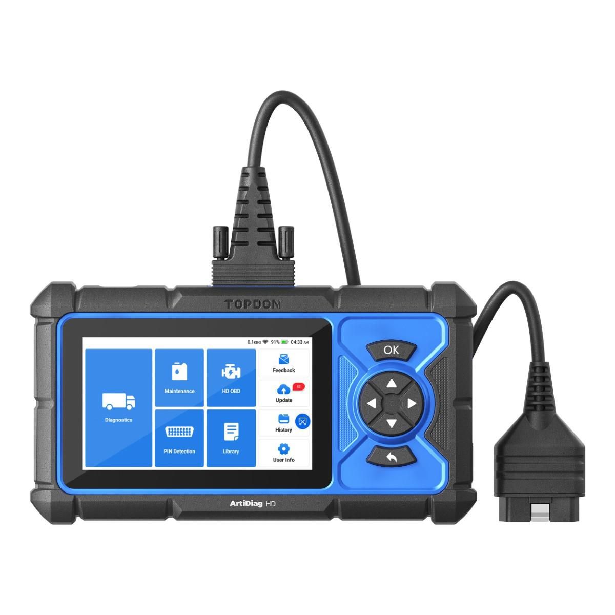 Topdon ArtiDiag HD - 5-inch Heavy-Duty Scan Tool w/ Service Functions