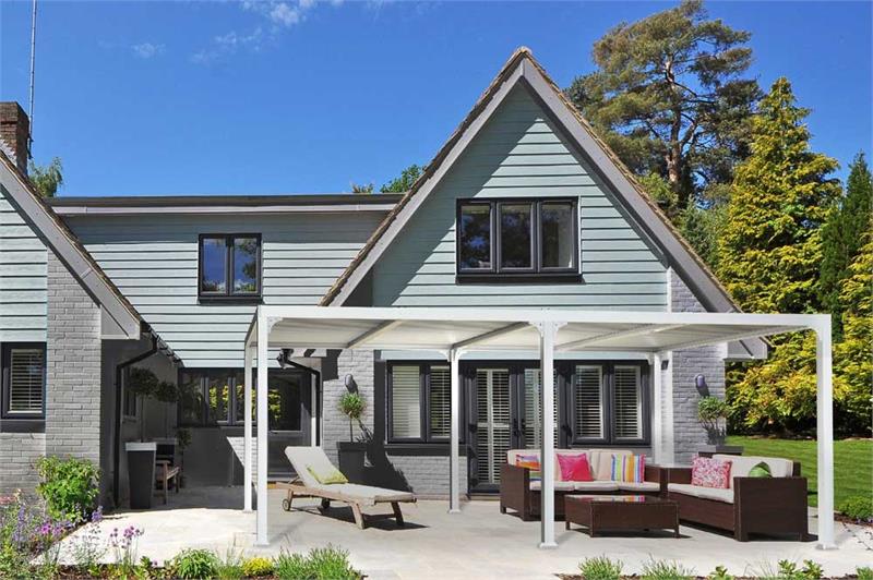 Paragon Outdoor Novara 12x20 Pergola with Louvered Canopy - White