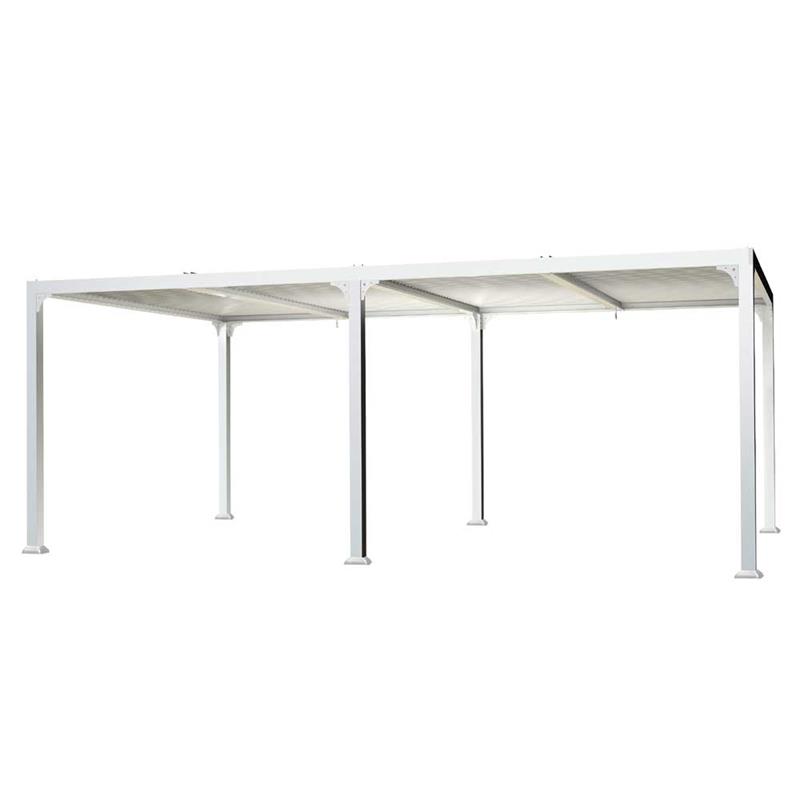 Paragon Outdoor Novara 12x20 Pergola with Louvered Canopy - White