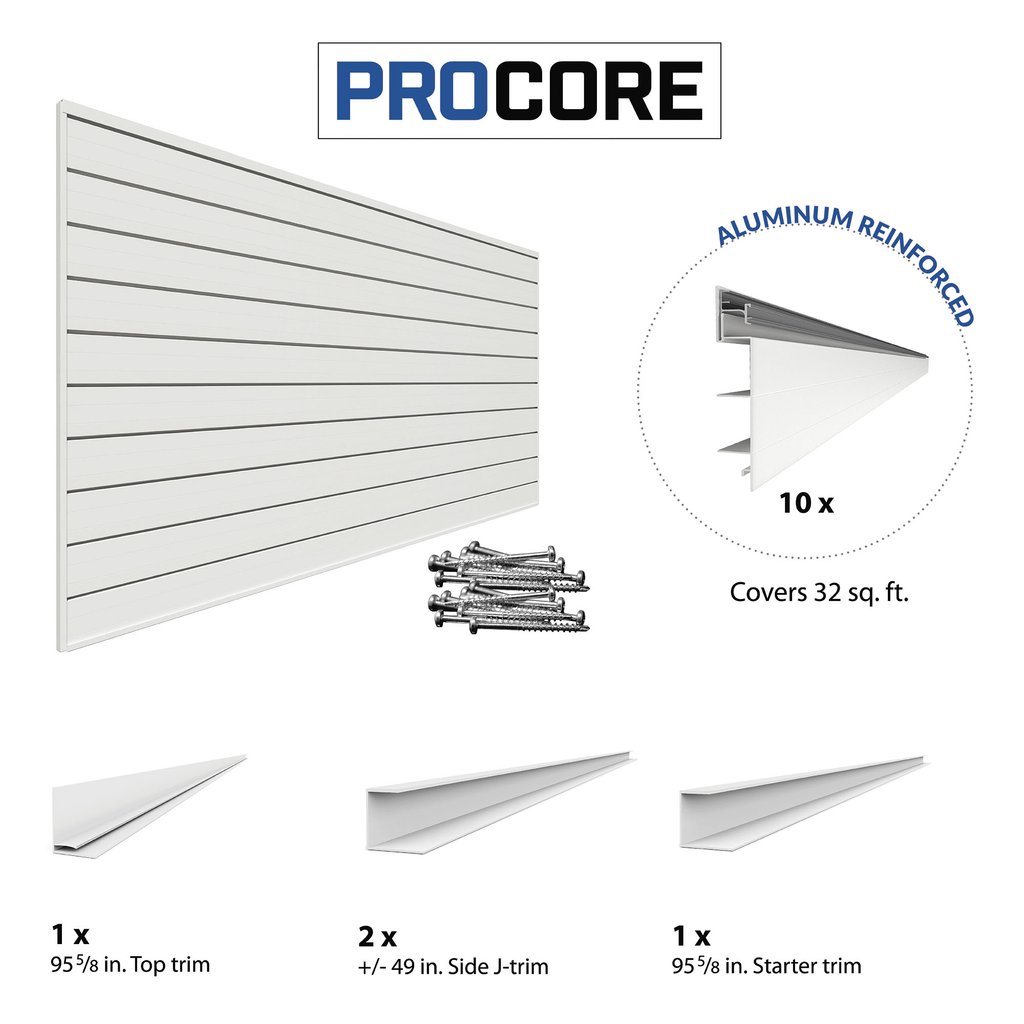 Proslat 8 ft. x 4 ft. PROCORE PVC Slatwall