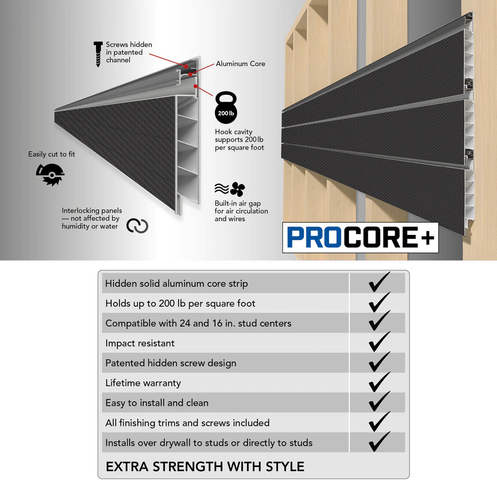 Easy Maintenance Matte Garage Slatwall Panel PVC Decoration