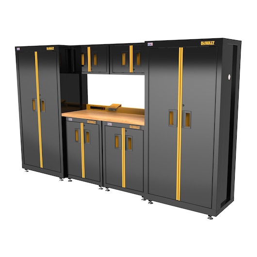 DEWALT 126 in. Wide, 7 Piece Welded Storage Suite with 2, 2-Door