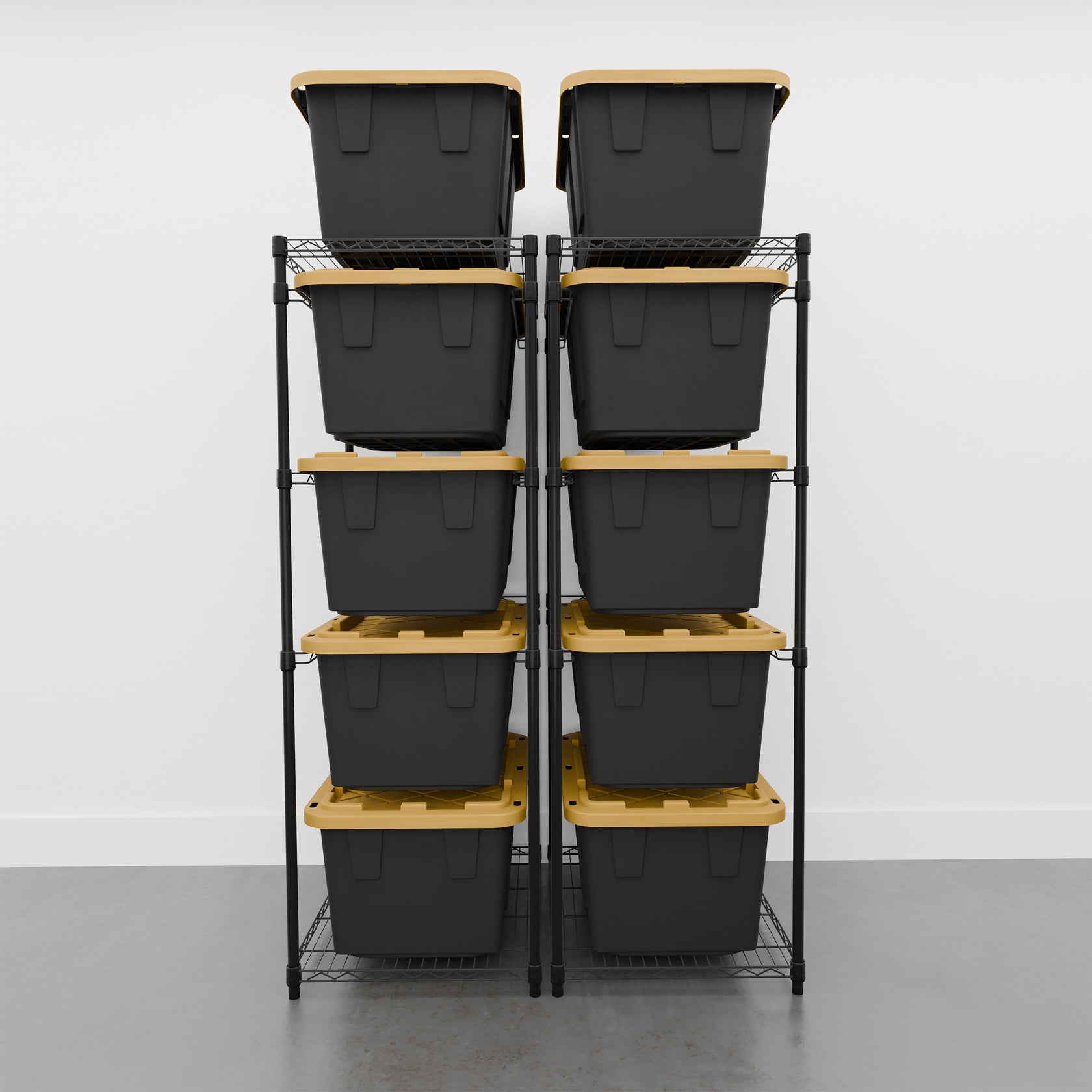 SafeRacks Storage Bin Rack (2-Pack) - Black