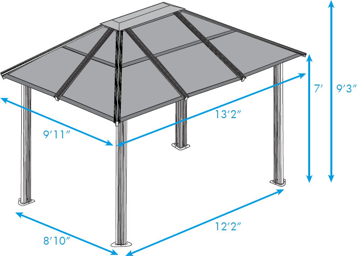 anemonemoco様【4点】 Paragon Outdoor Santa Monica 10x12 Hard Top Gazebo with